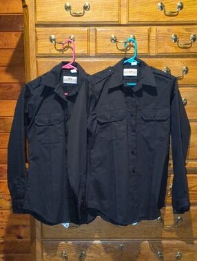 Flying Cross Womens Button-Up Long Sleeve Collared Uniform Shirt - Set Of 2